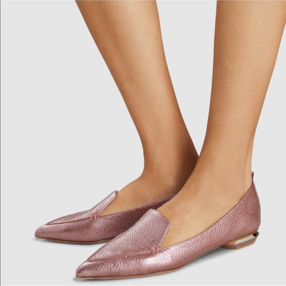 Nicholas Kirkwood Beya Pointed Loafers Rose Gold